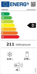 Réfrigérateur combiné SAMSUNG RB38C600DSA
