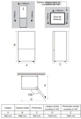 Réfrigérateur combiné ESSENTIELB ERCVE190-60miv4