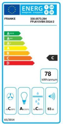 Hotte décorative murale inclinée FRANKE SMART FPJ 915 V BK/DG