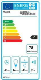 Hotte décorative murale inclinée FRANKE SMART FPJ 915 V BK/DG
