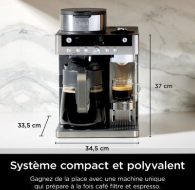 Cafetière filtre et capsules NINJA avec mousseur intégré CFN803EU