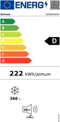 Congélateur armoire SIEMENS GS58NAWDV IQ500 varioZone