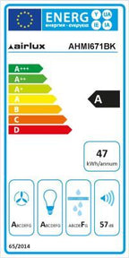 Hotte décorative murale inclinée AIRLUX AHMI671BK