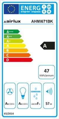 Hotte décorative murale inclinée AIRLUX AHMI671BK