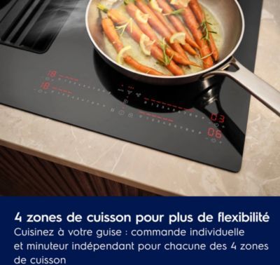 Plaque induction aspirante ELECTROLUX KCC8344 - Hotte intégrée 80cm