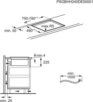 Plaque induction aspirante AEG TH84CB03CB