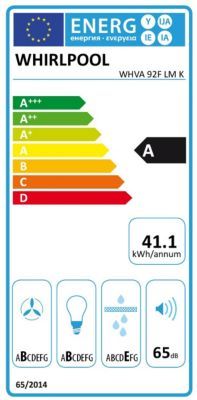 Hotte décorative murale inclinée WHIRLPOOL WHVA92FLMK