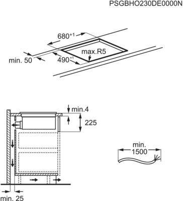 Plaque induction aspirante AEG TH74CB03FZ SaphirMatt® résistante aux rayures