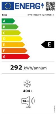 Congélateur armoire BEKO RFNE448E35W No Frost